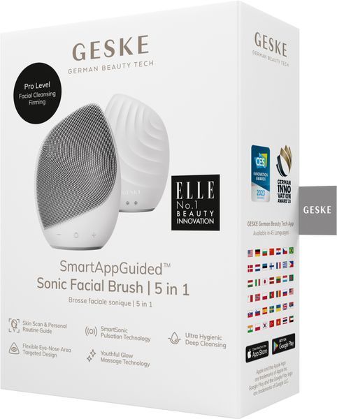 Електронна ультразвукова щітка для обличчя GESKE Sonic Facial Brush 5в1 white HB0073 фото