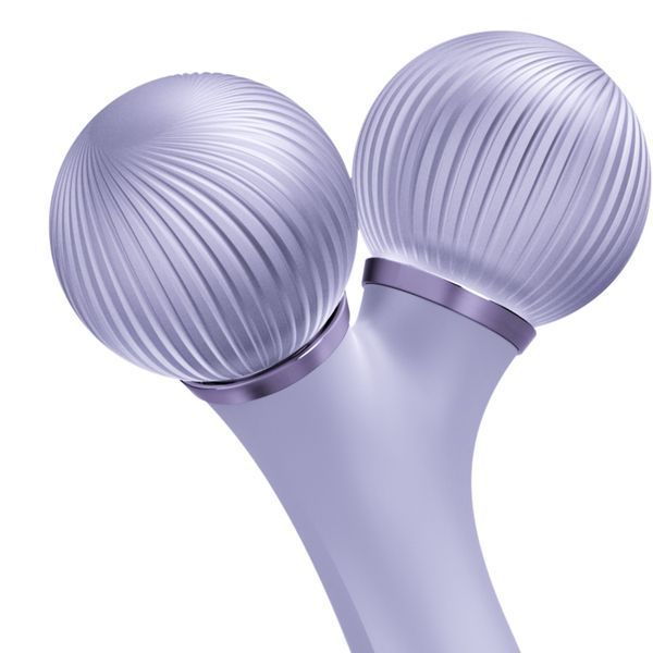 Електронний ультразвуковий ролик для обличчя GESKE Sonic Facial Roller 4в1 purple HB0178 фото