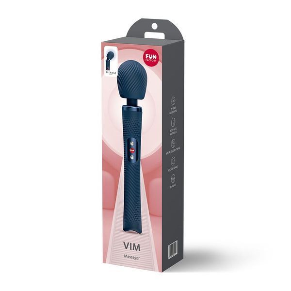 Вібромасажер, суперпотужний та легкий, до 6 годин роботи - Fun Factory VIM Vibrating Wand Nightblue SX3660 фото