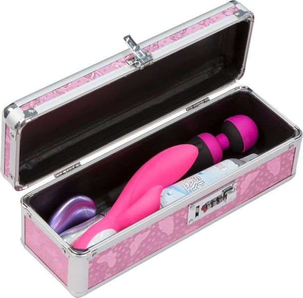 Кейс для зберігання секс-іграшок з кодовим BMS Factory - The Toy Chest Lokable Vibrator Case Pink SO5563 фото