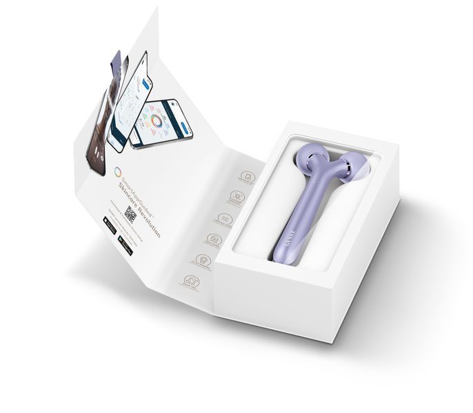 Електронний ультразвуковий ролик для обличчя GESKE Sonic Facial Roller 4в1 purple HB0178 фото