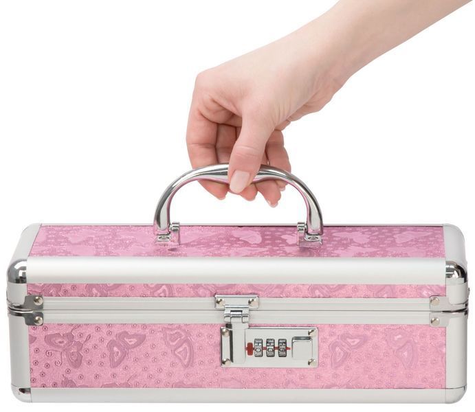 Кейс для зберігання секс-іграшок з кодовим BMS Factory - The Toy Chest Lokable Vibrator Case Pink SO5563 фото