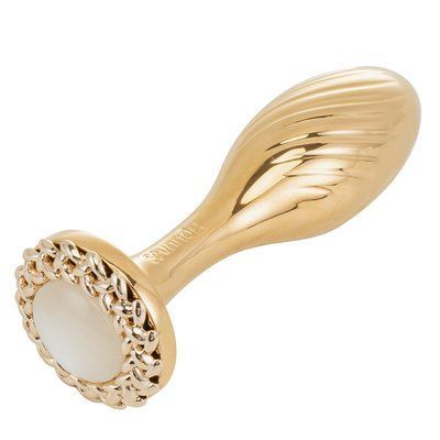 Анальна пробка золотого кольору, діаметр 2,3 см - LOCKINK SEVANDA Pearl Pear-shape Anal Plug No. 1 SX0887 фото