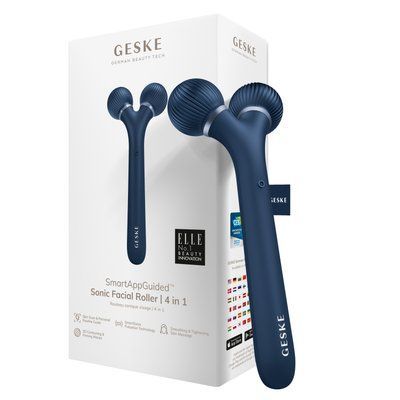Електронний ультразвуковий ролик для обличчя GESKE Sonic Facial Roller 4в1 midnight HB0177 фото