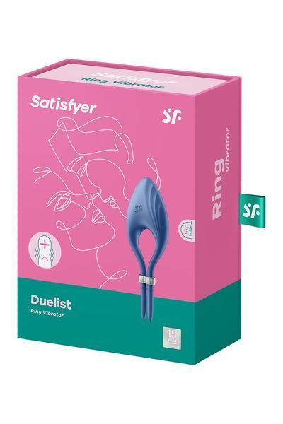 Ерекційне віброкільце-ласо, 10 режимів, потужний мотор Satisfyer Duelist Blue SO6275 фото