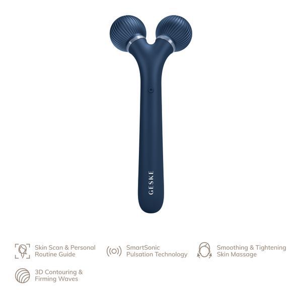 Електронний ультразвуковий ролик для обличчя GESKE Sonic Facial Roller 4в1 midnight HB0177 фото