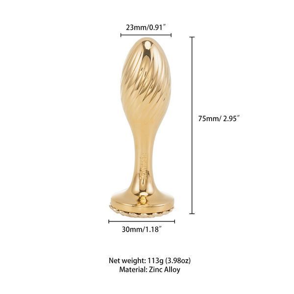 Анальна пробка золотого кольору, діаметр 2,3 см - LOCKINK SEVANDA Pearl Pear-shape Anal Plug No. 1 SX0887 фото