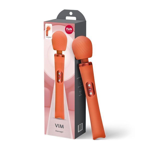 Вібромасажер, суперпотужний та легкий, до 6 годин роботи - Fun Factory VIM Vibrating Wand Orange SX3661 фото
