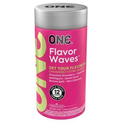 Презервативи смакові ONE FlavorWaves 12 шт, 6 смаків, подарункова упаковка тюб SX0794 фото