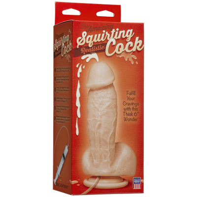 Фалоімітатор, що кінчає Doc Johnson The Amazing Squirting Realistic Cock, ПВХ, діаметр 5,1см SO1973 фото