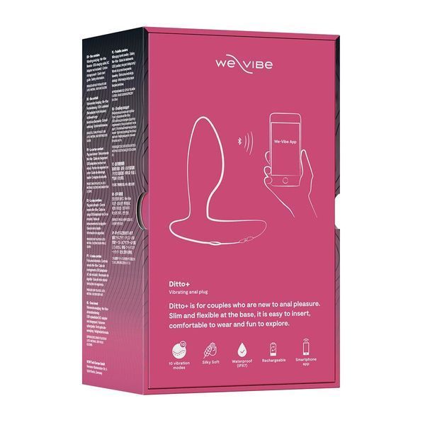 Анальна смарт-вібропробка з пультом ДК - We-Vibe Ditto+ Cosmic Pink SX0519 фото