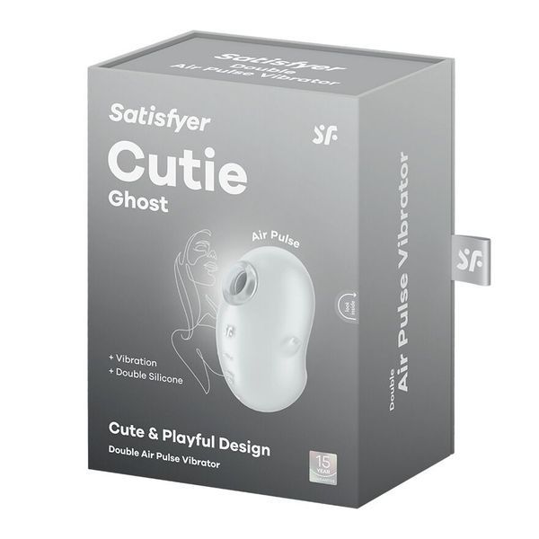 Вакуумний кліторальний стимулятор із вібрацією Satisfyer Cutie Ghost White SX0573 фото