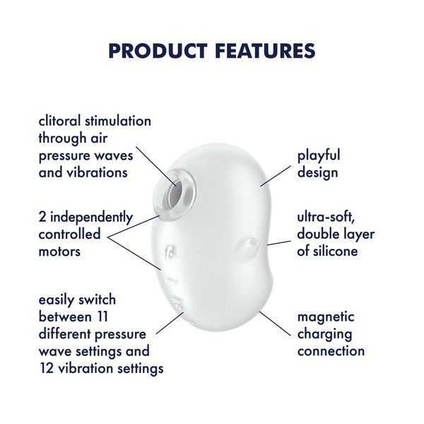 Вакуумний кліторальний стимулятор із вібрацією Satisfyer Cutie Ghost White SX0573 фото