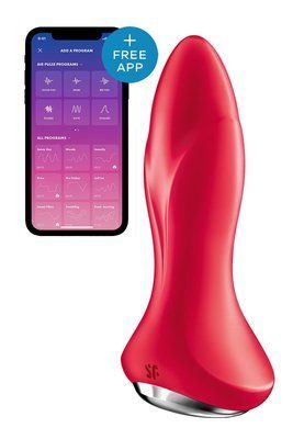 Анальна смарт-вібропробка із перлинним масажем, червона - Satisfyer Rotator Plug 1+ Red SO6277 фото
