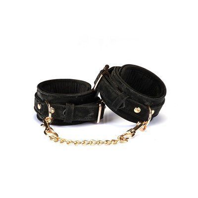 Наручники Liebe Seele Boudoir Amor Wrist Cuffs Black, з&rsquo;єднувальний ланцюжок на карабінах SX1669 фото
