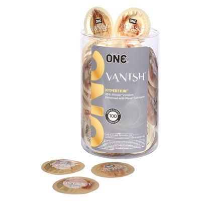 Набір презервативів ONE Vanish Hyperthin 100 шт, ультратонкі, мегапак тюб SX0735 фото