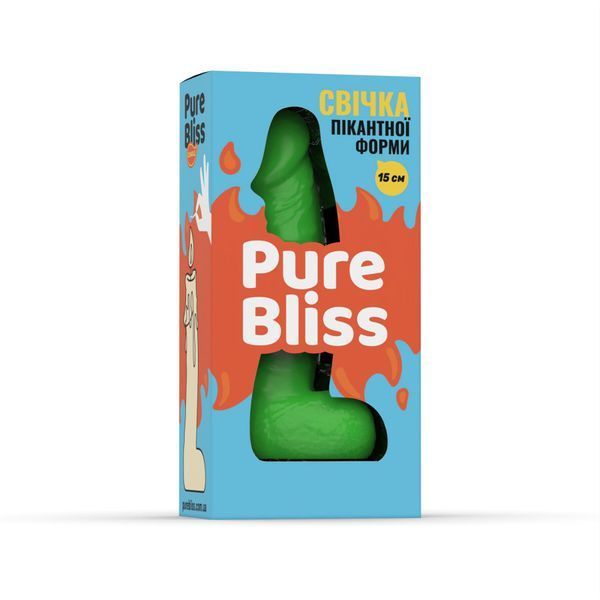 Свічка у вигляді члена 15 см &mdash; Pure Bliss MINI Green SX1648 фото