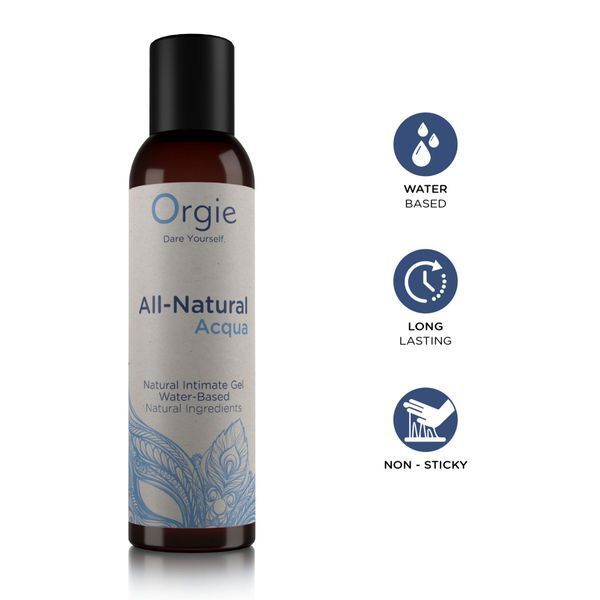 Лубрикант на водній основі, нелипкий, гладенький, натуральний склад - Orgie All Natural Acqua (150 мл) SX1495 фото