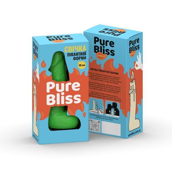 Свічка у вигляді члена 15 см &mdash; Pure Bliss MINI Green SX1648 фото