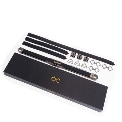 Фіксатор-розпірка LOCKINK Adjustable Spreader Bar Set, чорний, шкіряний, ремені для шиї, рук/ніг SX0853 фото