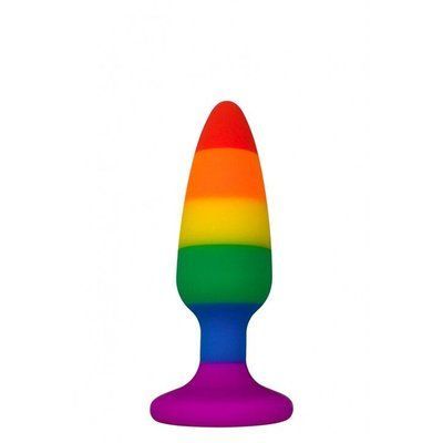 Силіконова анальна пробка, розмір S, діаметр 2,4 см - Wooomy Hiperloo Silicone Rainbow Plug SO7424 фото