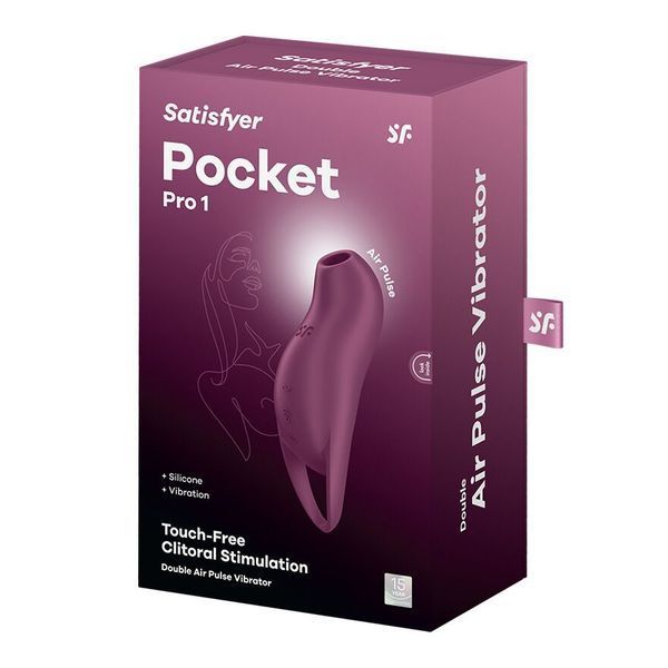 Вакуумний кліторальний стимулятор із вібрацією Satisfyer Pocket Pro 1 Purple SX0575 фото