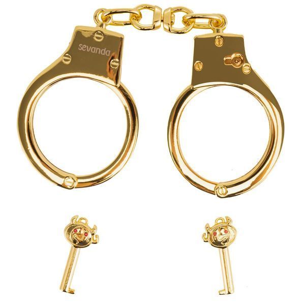 Металеві наручники в розкішному золотому кольорі - LOCKINK Pretty-sub Handcuffs SX0896 фото
