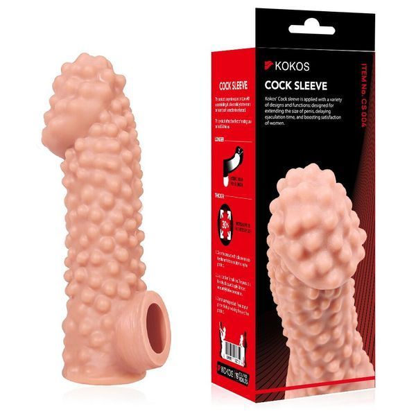 Насадка на член, потовщувальна, стимулюючий рельєф, розмір L - Kokos Cock Sleeve CS 004 L SX1458 фото