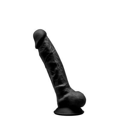 Фалоімітатор, двошаровий, силікон + Silexpan, діаметр 3,8см - SilexD Johnny Black (MODEL 1 size 7in) SO2861 фото