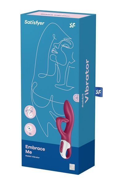 Вібратор-кролик із потрійним відростком, 2 мотори, діаметр 3,6 см - Satisfyer Embrace me Berry SO6285 фото