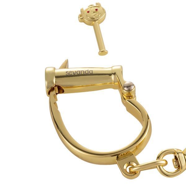 Металеві наручники в розкішному золотому кольорі - LOCKINK Love-slave Handcuffs SX0897 фото