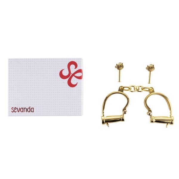Металеві наручники в розкішному золотому кольорі - LOCKINK Love-slave Handcuffs SX0897 фото