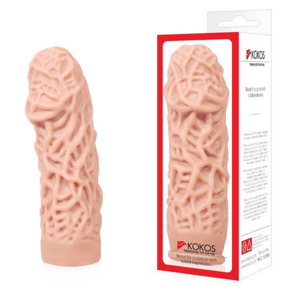 Насадка на член, потовщувальна, стимулюючий рельєф, розмір M - Kokos Extreme Sleeve ES.12 М SO2492 фото