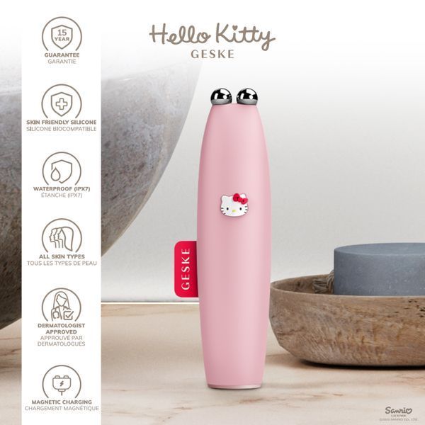 Мікрострумова ручка для підтяжки обличчя GESKE MicroCurrent Face-Lift Pen 6в1 by Hello Kitty pink HB0251 фото