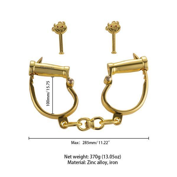 Металеві наручники в розкішному золотому кольорі - LOCKINK Love-slave Handcuffs SX0897 фото