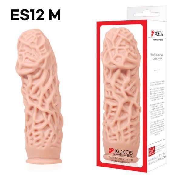 Насадка на член, потовщувальна, стимулюючий рельєф, розмір M - Kokos Extreme Sleeve ES.12 М SO2492 фото