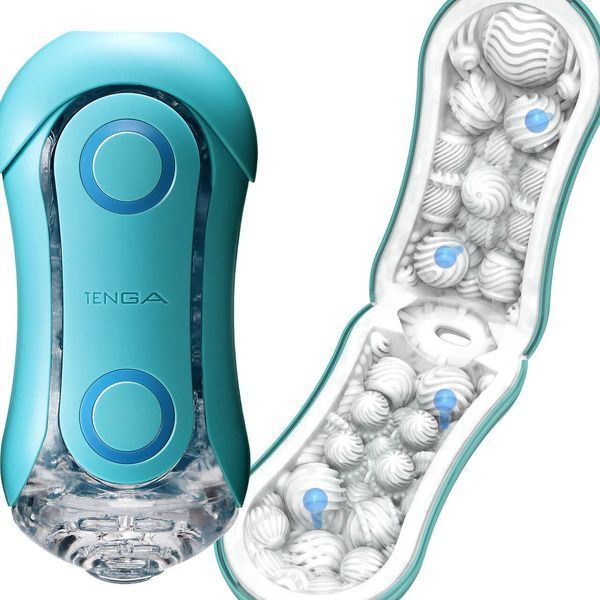 Мастурбатор Tenga Flip Orb &mdash; Ocean Blue, з можливістю зміни тиску та стимулювальними кульками всередині SX1330 фото