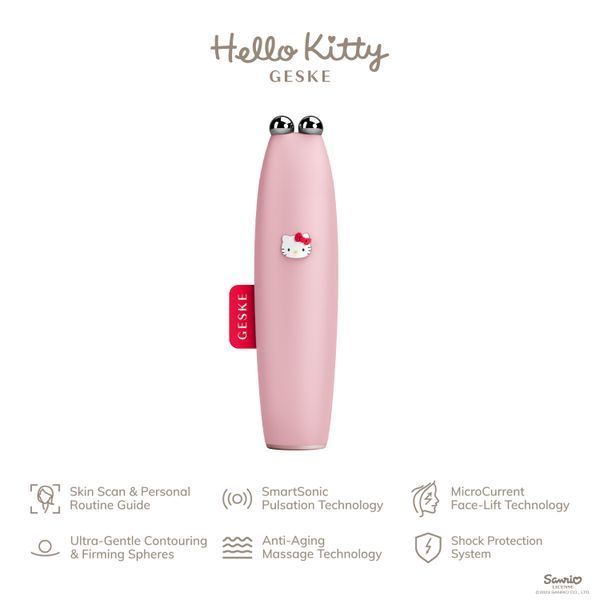 Мікрострумова ручка для підтяжки обличчя GESKE MicroCurrent Face-Lift Pen 6в1 by Hello Kitty pink HB0251 фото