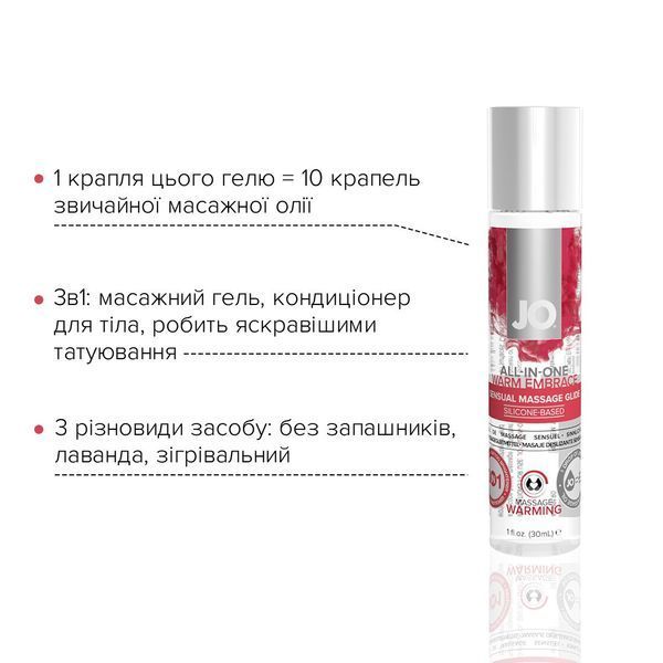 Розігріваючий масажний гель та мастило 2-в-1 (30 мл) System JO All-in-one SO1515 фото