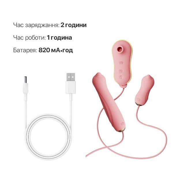 Набір 3в1 Zalo &mdash; UNICORN Set Pink, віброяйце, пульсатор, вакуумний стимулятор SO6687 фото