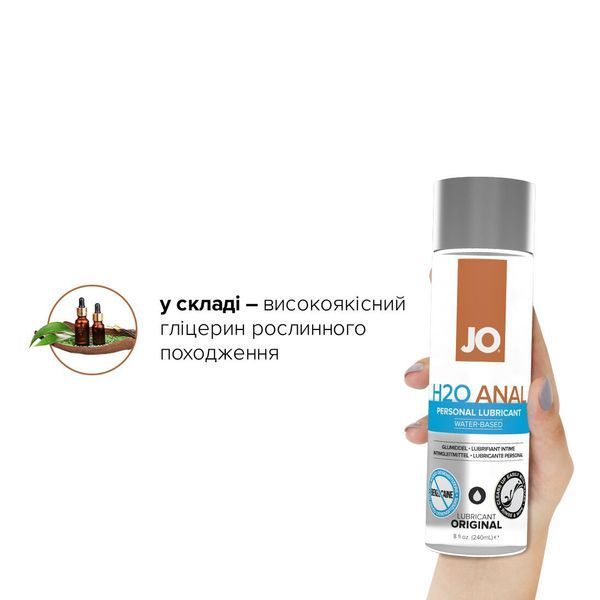 Анальна змазка на водній основі, рослинний гліцерин - System JO ANAL H2O ORIGINAL (240 мл) SO1694 фото