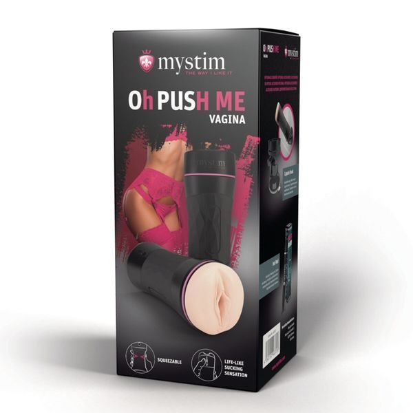 Мастурбатор-вагіна Mystim O(h) PUSH ME Vagina, можна стискати та регулювати вакуум SO8147 фото