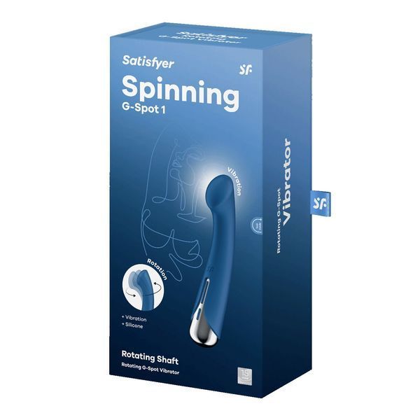 Вібратор з ротацією, плоский майданчик для стимуляції точки G - Satisfyer Spinning G-Spot 1 Blue SX0556 фото