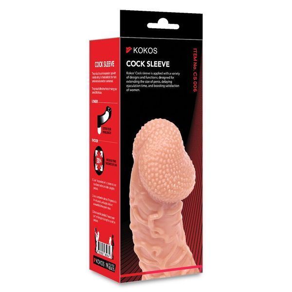 Насадка на член, потовщувальна, стимулюючий рельєф, розмір M - Kokos Cock Sleeve CS 006 M SX1461 фото